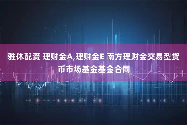 雅休配资 理财金A,理财金E 南方理财金交易型货币市场基金基金合同